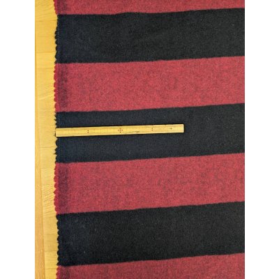 画像2: 生地： ツイード太ボーダー柄ウール（赤／黒）