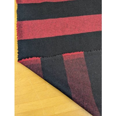 画像4: 生地： ツイード太ボーダー柄ウール（赤／黒）