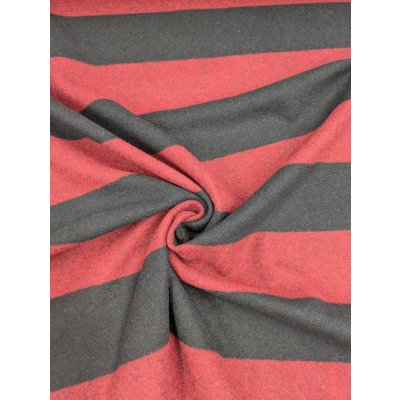 画像7: 生地： ツイード太ボーダー柄ウール（赤／黒）