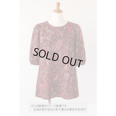 画像1: 生地：ポリエステル100％ペイズリー柄プリント（赤系）