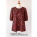 画像1: 生地:ポリエステル100%ペイズリー柄プリント(赤系) (1)
