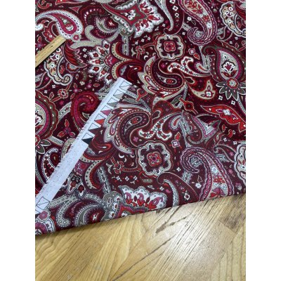 画像4: 生地:ポリエステル100%ペイズリー柄プリント(赤系)
