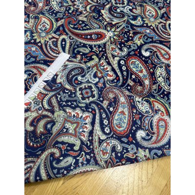 画像4: 生地:ポリエステル100%ペイズリー柄プリント(青系)