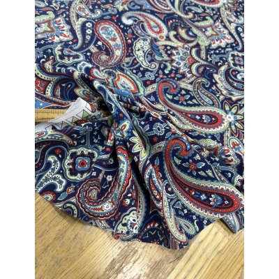 画像6: 生地:ポリエステル100%ペイズリー柄プリント(青系)