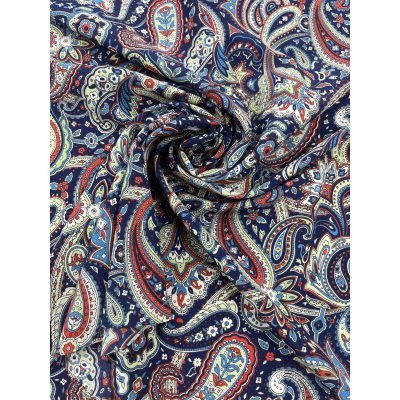 画像7: 生地:ポリエステル100%ペイズリー柄プリント(青系)