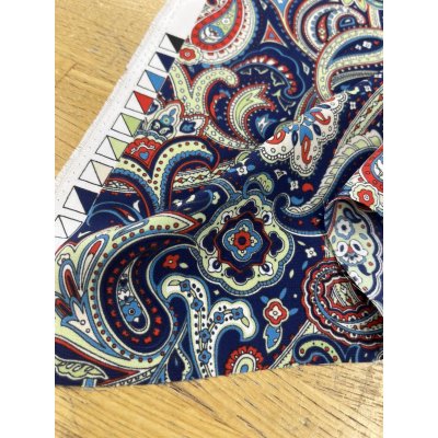 画像8: 生地:ポリエステル100%ペイズリー柄プリント(青系)