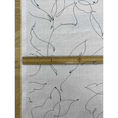 画像3: 生地:綿60ローンシルクソフトプリント(白地×黒ライン)