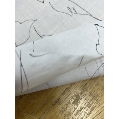 画像5: 生地:綿60ローンシルクソフトプリント(白地×黒ライン)