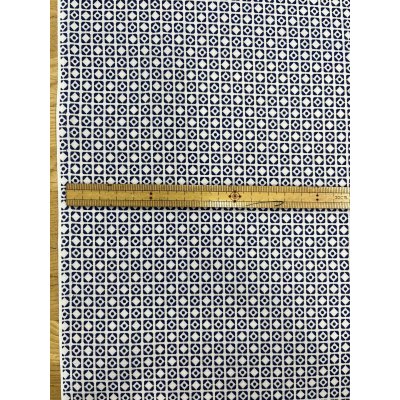 画像3: 生地:綿60ローン幾何柄プリント(白地×紺)