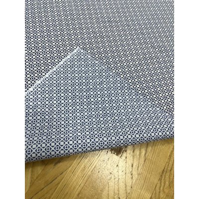 画像4: 生地:綿60ローン幾何柄プリント(白地×紺)