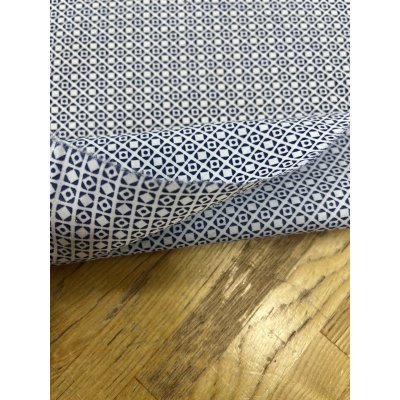 画像5: 生地:綿60ローン幾何柄プリント(白地×紺)