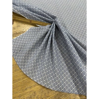 画像6: 生地:綿60ローン幾何柄プリント(白地×紺)