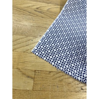 画像8: 生地:綿60ローン幾何柄プリント(白地×紺)