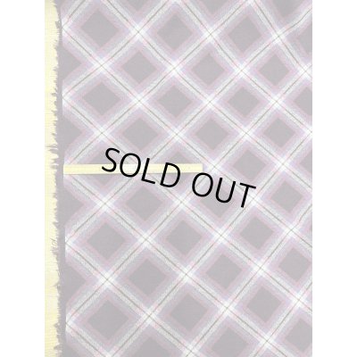 画像2: 生地：チェック柄プリントアクリルニット（エンジ×パープル）