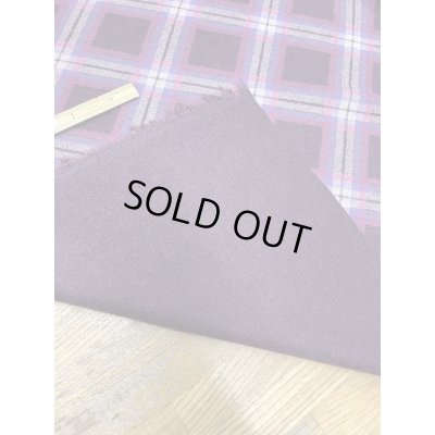 画像4: 生地：チェック柄プリントアクリルニット（エンジ×パープル）