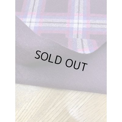 画像5: 生地：チェック柄プリントアクリルニット（エンジ×パープル）