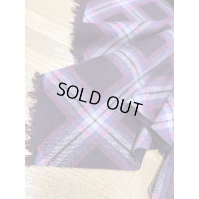 画像8: 生地：チェック柄プリントアクリルニット（エンジ×パープル）