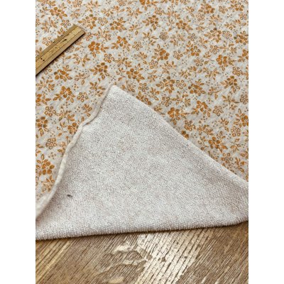 画像4: 生地：花柄プリントミニ裏毛ニット（ベージュ×オレンジ）