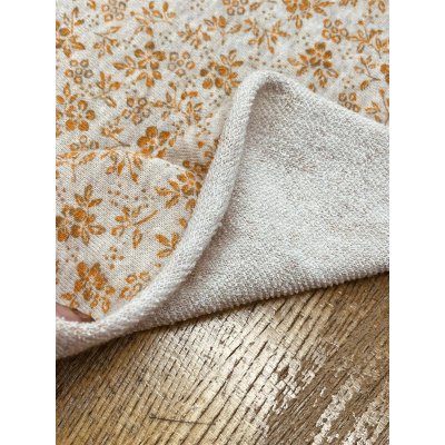 画像5: 生地：花柄プリントミニ裏毛ニット（ベージュ×オレンジ）