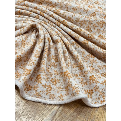 画像6: 生地：花柄プリントミニ裏毛ニット（ベージュ×オレンジ）