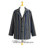生地： ネイティブ柄ストライプウール（ブルー系）