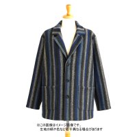 生地： ネイティブ柄ストライプウール（ブルー系）