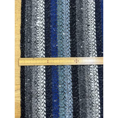 画像3: 生地： ネイティブ柄ストライプウール（ブルー系）