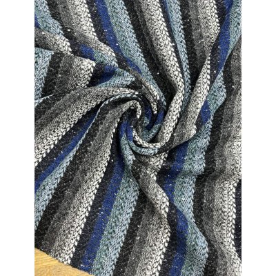 画像7: 生地： ネイティブ柄ストライプウール（ブルー系）