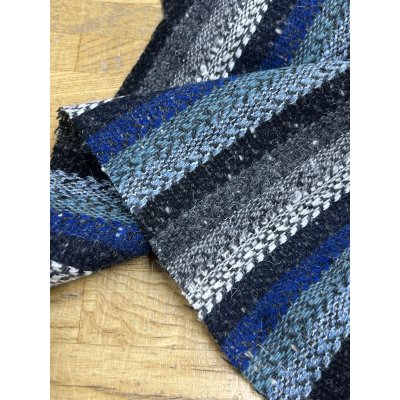 画像8: 生地： ネイティブ柄ストライプウール（ブルー系）