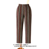 生地： ネイティブ柄ストライプウール（レッド系）