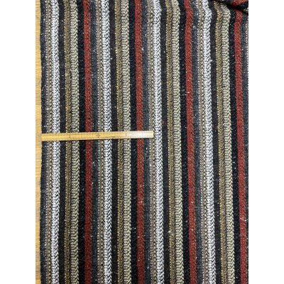 画像2: 生地： ネイティブ柄ストライプウール（レッド系）