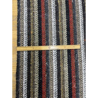 画像3: 生地： ネイティブ柄ストライプウール（レッド系）