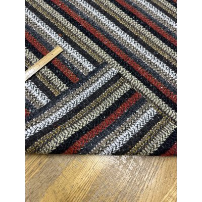画像4: 生地： ネイティブ柄ストライプウール（レッド系）