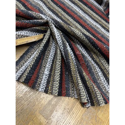 画像6: 生地： ネイティブ柄ストライプウール（レッド系）