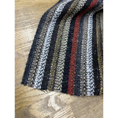 画像8: 生地： ネイティブ柄ストライプウール（レッド系）