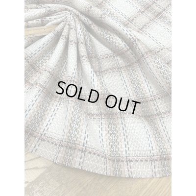 画像6: 生地： ゆる編みチェック柄ウール（ベージュ×茶）