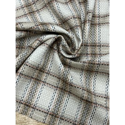 画像7: 生地： ゆる編みチェック柄ウール（ベージュ×茶）