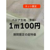 生地：ポリエステル綿 ベロア（薄緑）