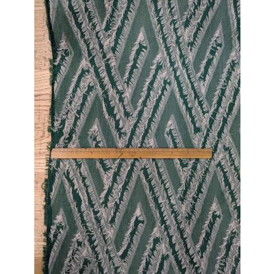 画像2: 生地：ポリ綿幾何学柄カットジャガード（グリーン）