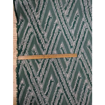 画像3: 生地：ポリ綿幾何学柄カットジャガード（グリーン）