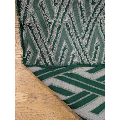 画像4: 生地：ポリ綿幾何学柄カットジャガード（グリーン）