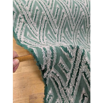 画像6: 生地：ポリ綿幾何学柄カットジャガード（グリーン）