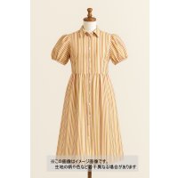 生地：綿100％マルチストライプ柄プリント（白地×黄赤オレンジ）