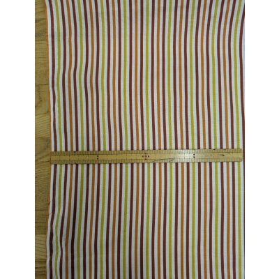 画像3: 生地：綿100％マルチストライプ柄プリント（白地×黄赤オレンジ）