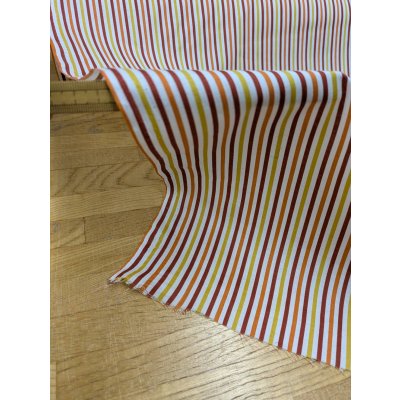 画像5: 生地：綿100％マルチストライプ柄プリント（白地×黄赤オレンジ）