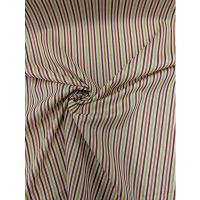 画像6: 生地：綿100％マルチストライプ柄プリント（白地×黄赤オレンジ）