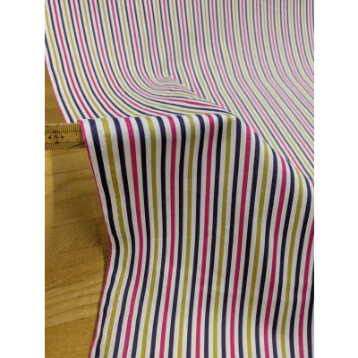画像5: 生地：綿100％マルチストライプ柄プリント（白地×黄青ピンク）