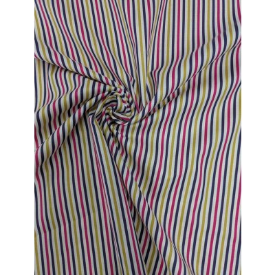 画像7: 生地：綿100％マルチストライプ柄プリント（白地×黄青ピンク）