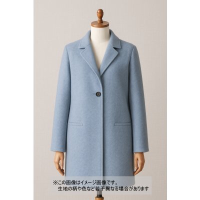 画像1: 生地： イタリー製アクリルポリ混ウール（水色）