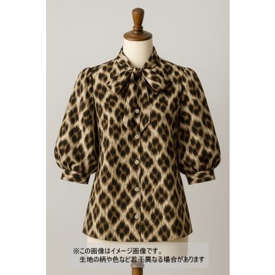 画像1: 生地：ポリエステルレオパードプリント（ベージュ×ブラウン）